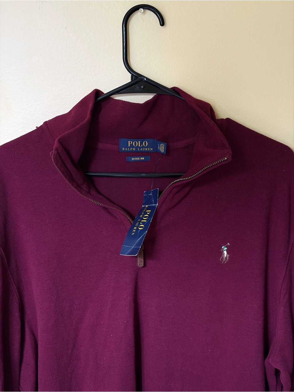 Ralph Lauren Men’s Burgundy Half-Zip Pullover Polo